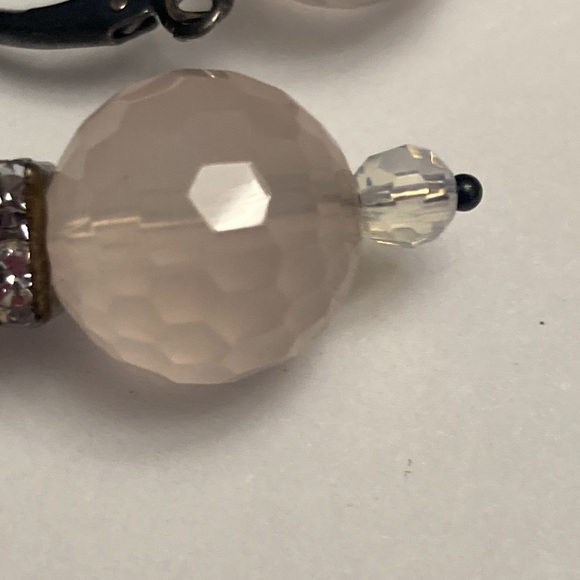 Pale Light Pink Bauble and Rhinestone Earrings - Picture 13 of 15